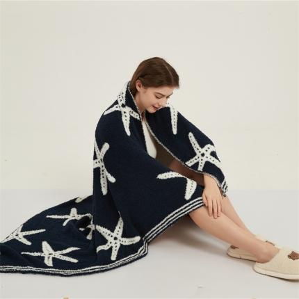 91家纺网 家纺一手货源 找家纺 （总）暖绵绵2025新款半边绒针织毯-海星