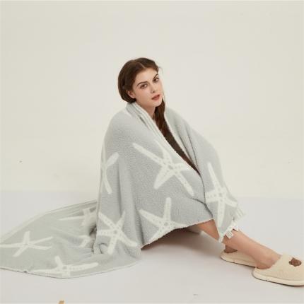 91家纺网 家纺一手货源 找家纺 （总）暖绵绵2025新款半边绒针织毯-海星