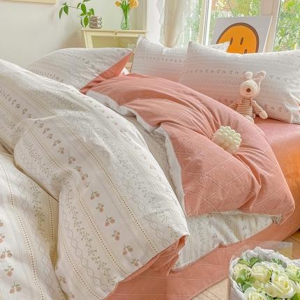 N先生 2025全棉13372卡通小清新系列四件套（提供买家秀）樱桃花