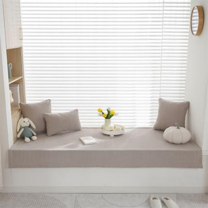 91家纺网 家纺一手货源 找家纺 共鸣 2023新款 人字纹飘窗垫 人字纹米色