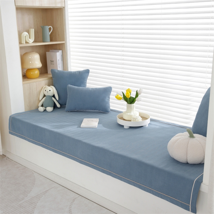 91家纺网 家纺一手货源 找家纺 2023新款雪尼尔人字纹飘窗垫窗台垫定做四季通用网红榻榻米阳台垫子定制