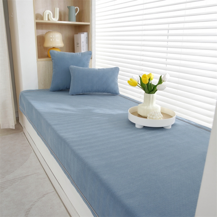 91家纺网 家纺一手货源 找家纺 2023新款雪尼尔人字纹飘窗垫窗台垫定做四季通用网红榻榻米阳台垫子定制