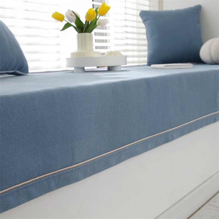 91家纺网 家纺一手货源 找家纺 2023新款雪尼尔人字纹飘窗垫窗台垫定做四季通用网红榻榻米阳台垫子定制