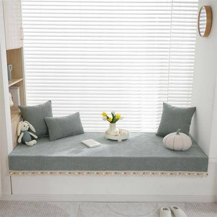 91家纺网 家纺一手货源 找家纺 （总）共鸣 2023新款 雪尼尔雪花毛球飘窗垫