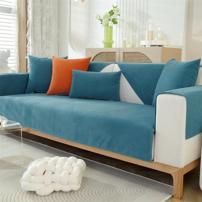 91家纺网 家纺一手货源 找家纺 共鸣 2023新款 钻石绒沙发垫 钻石绒绿色