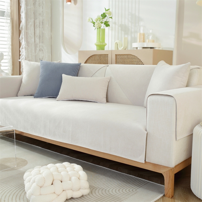 91家纺网 家纺一手货源 找家纺 共鸣 2023新款 钻石绒沙发垫 钻石绒米色