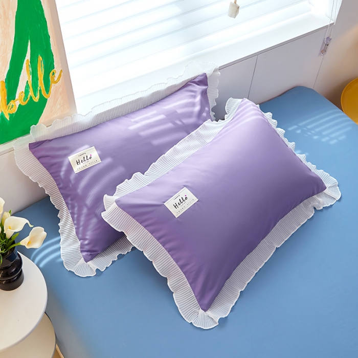 91家纺网 家纺一手货源 找家纺 （总）丰淘 2023新款雪纺花边-水洗真丝枕套