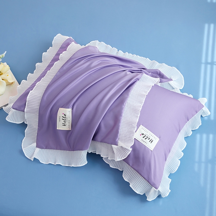 91家纺网 家纺一手货源 找家纺 （总）丰淘 2023新款雪纺花边-水洗真丝枕套