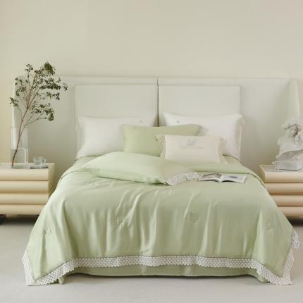 91家纺网 家纺一手货源 找家纺 （总）榻尚家居 2023新款60支法式蕾丝天丝夏被四件套