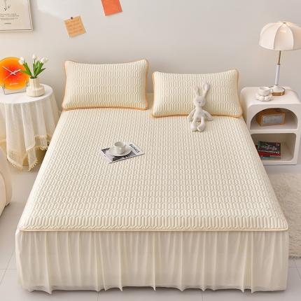 91家纺网 家纺一手货源 找家纺 （总）民新 2024新款0.5加厚乳胶A类凉感丝乳胶床裙凉席