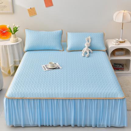 91家纺网 家纺一手货源 找家纺 （总）民新 2024新款0.5加厚乳胶A类凉感丝乳胶床裙凉席