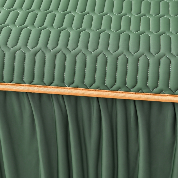 91家纺网 家纺一手货源 找家纺 民新 2023新款0.5加厚乳胶A类凉感丝乳胶床裙凉席 军绿