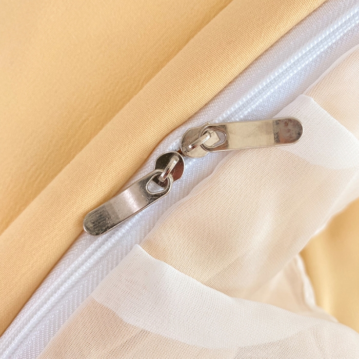 91家纺网 家纺一手货源 找家纺 唐人居 2025新款水洗棉麻花边款花香系列四件套 花香-奶黄