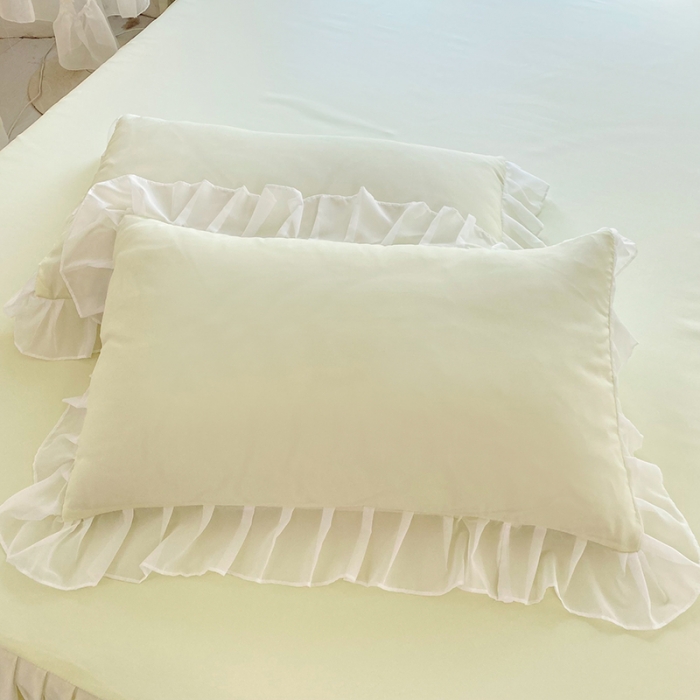 91家纺网 家纺一手货源 找家纺 唐人居 2025新款水洗棉麻花边款花香系列四件套 花香-浅果绿