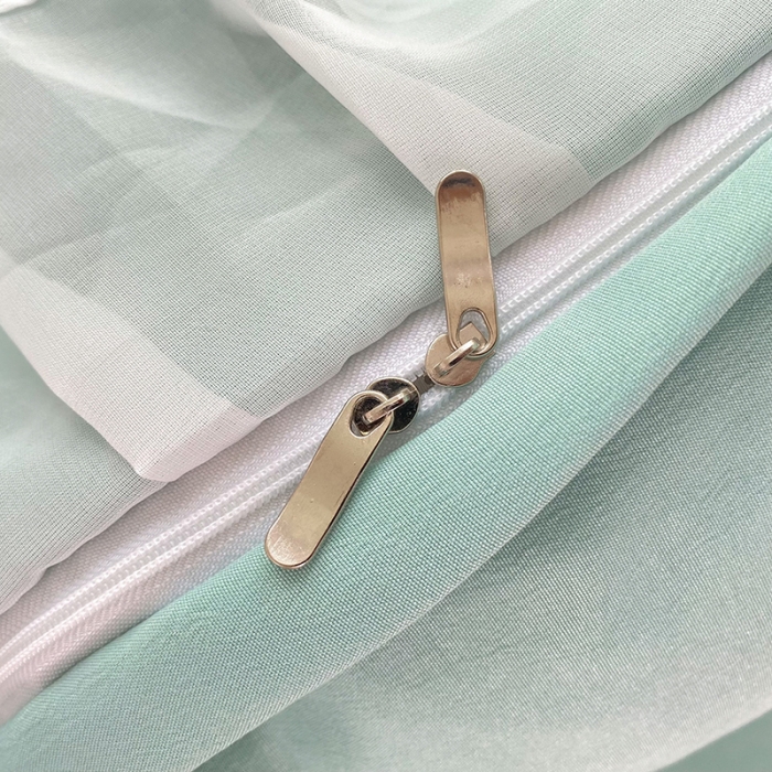 91家纺网 家纺一手货源 找家纺 唐人居 2025新款水洗棉麻花边款花香系列四件套 花香-青绿