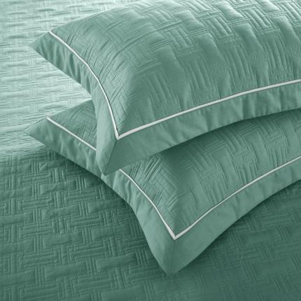 91家纺网 家纺一手货源 找家纺 优乐2023新款唐顿夹棉枕头套 唐顿-森林绿