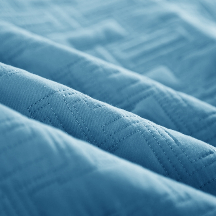 91家纺网 家纺一手货源 找家纺 优乐2023新款唐顿夹棉枕头套 唐顿-冰川蓝