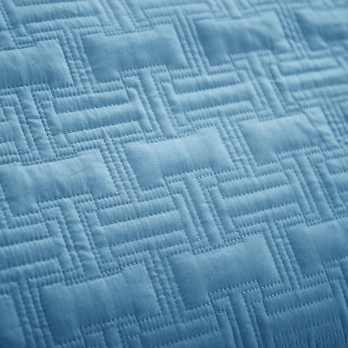 91家纺网 家纺一手货源 找家纺 优乐2023新款唐顿夹棉枕头套 唐顿-冰川蓝