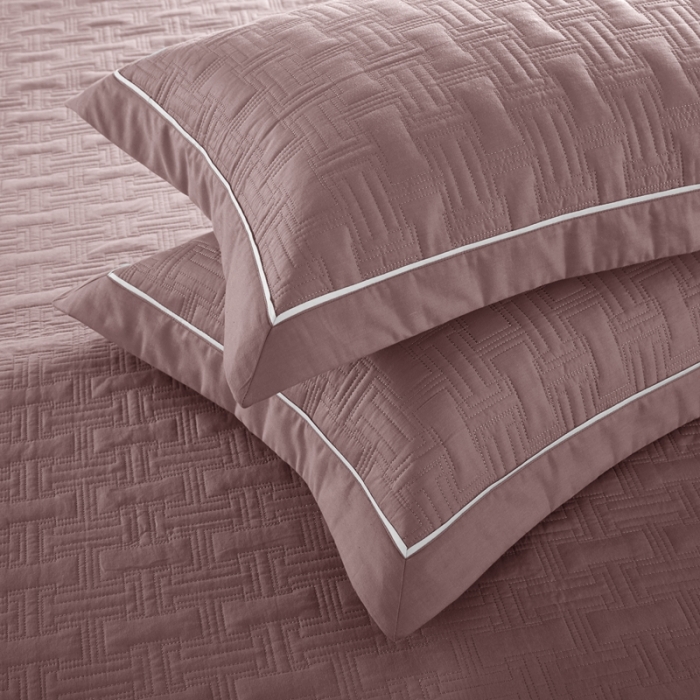 91家纺网 家纺一手货源 找家纺 优乐2023新款唐顿夹棉枕头套 唐顿-魅力豆沙