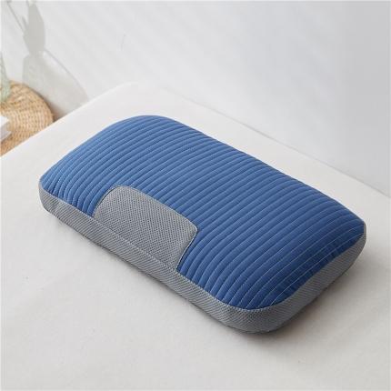 91家纺网 家纺一手货源 找家纺 乐可 2023新款全棉砂洗荞麦护颈①号枕 M3蓝【单只装】