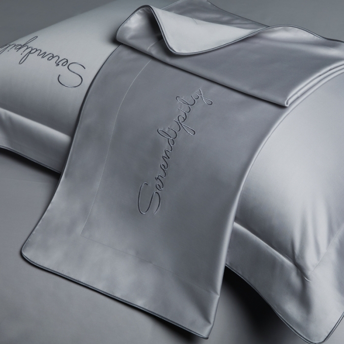 91家纺网 家纺一手货源 找家纺 缔缦 2023新款定织新布种S120系列四件套 高级灰