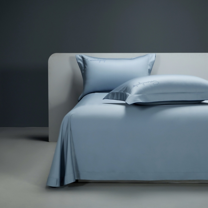 91家纺网 家纺一手货源 找家纺 缔缦 2023新款定织新布种S120系列四件套 古典蓝