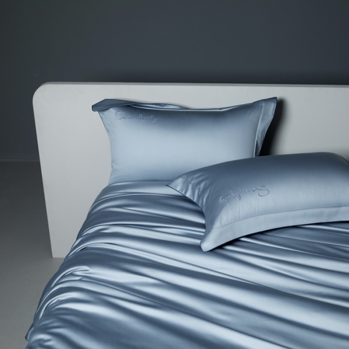 91家纺网 家纺一手货源 找家纺 缔缦 2023新款定织新布种S120系列四件套 古典蓝