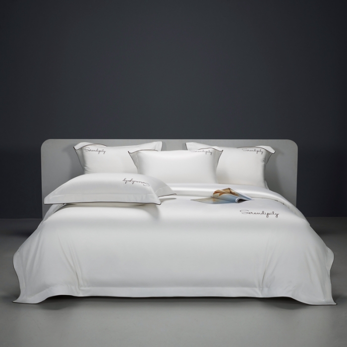 91家纺网 家纺一手货源 找家纺 缔缦 2023新款定织新布种S120系列四件套 贵族白