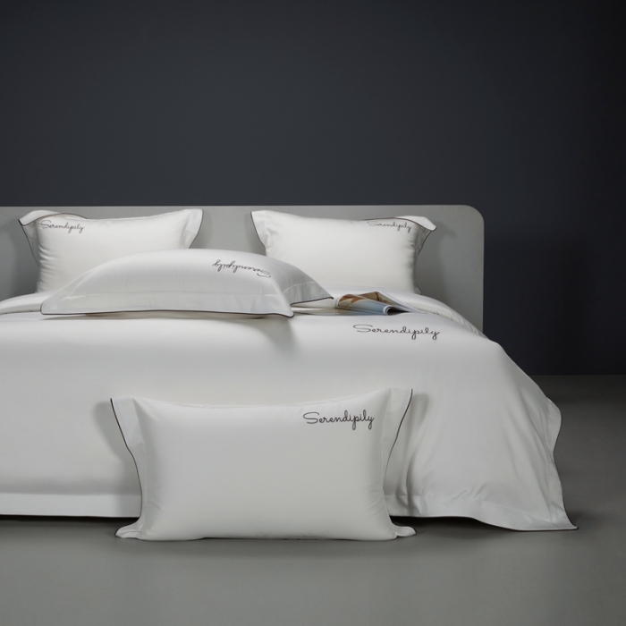 91家纺网 家纺一手货源 找家纺 缔缦 2023新款定织新布种S120系列四件套 贵族白