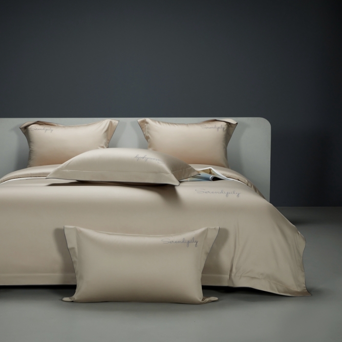 91家纺网 家纺一手货源 找家纺 缔缦 2023新款定织新布种S120系列四件套 卡其