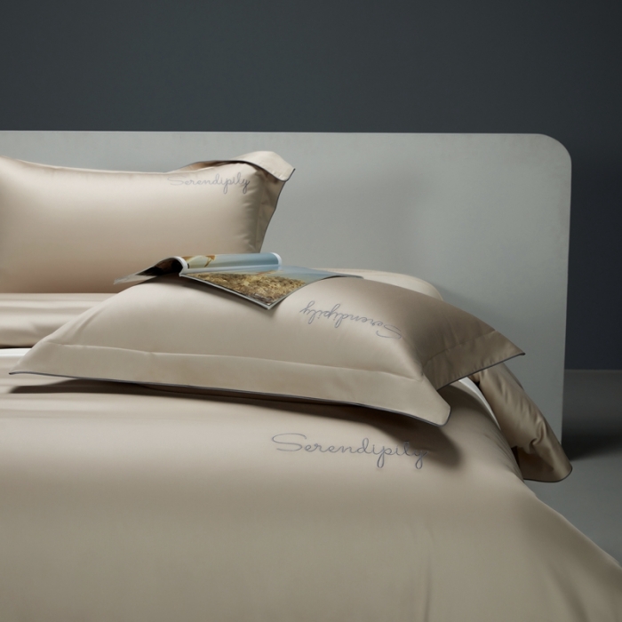 91家纺网 家纺一手货源 找家纺 缔缦 2023新款定织新布种S120系列四件套 卡其