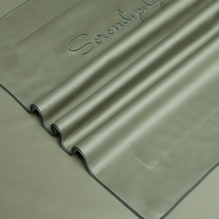 91家纺网 家纺一手货源 找家纺 缔缦 2023新款定织新布种S120系列四件套 抹茶绿