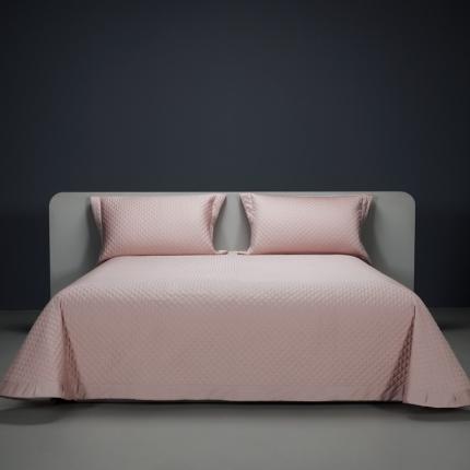 91家纺网 家纺一手货源 找家纺 缔缦 2023新款定织新布种S120系列床盖三件套 微醺粉