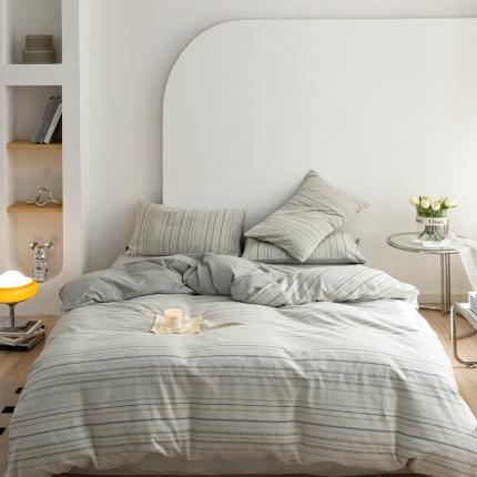 91家纺网 家纺一手货源 找家纺 原研 2023新款针织棉提花系列四件套 疏影