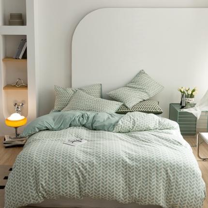 原研 2023新款针织棉提花系列四件套 蓝田