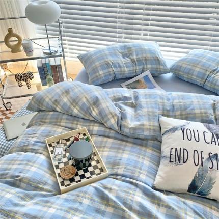 91家纺网 家纺一手货源 找家纺 （总）价格下调三沁2023新款直播爆款色织水洗棉单品系列单被套