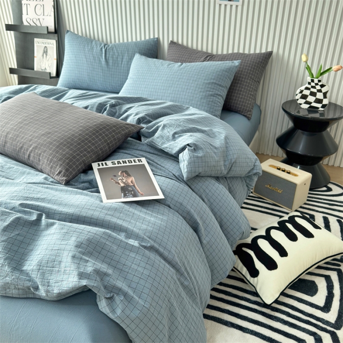 91家纺网 家纺一手货源 找家纺 （总）价格下调三沁2023新款直播爆款色织水洗棉单品系列单被套