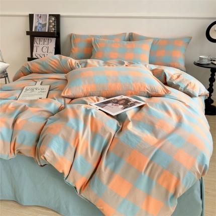 三沁2023新款直播爆款色织水洗棉单品系列单被套 沐梵