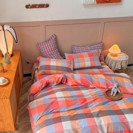 三沁2023新款直播爆款色织水洗棉单品系列单被套 七彩格