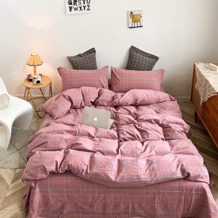 三沁2023新款直播爆款色织水洗棉单品系列单被套 青春无限豆沙