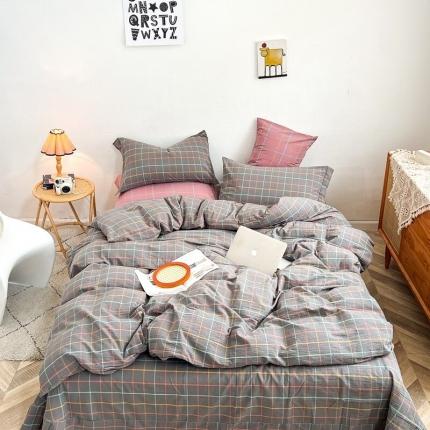 三沁2023新款直播爆款色织水洗棉单品系列单被套 青春无限灰