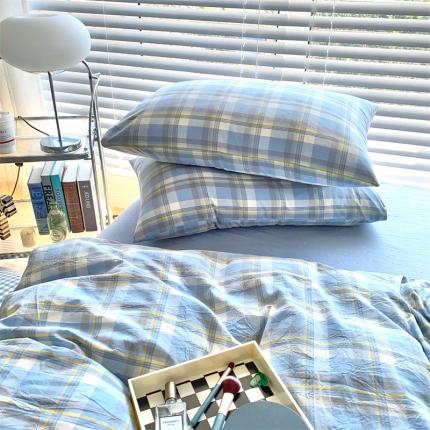 91家纺网 家纺一手货源 找家纺 （总）价格下调三沁2023新款直播爆款色织水洗棉单品系列单枕套