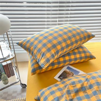 91家纺网 家纺一手货源 找家纺 （总）价格下调三沁2023新款直播爆款色织水洗棉单品系列单枕套