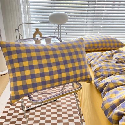 91家纺网 家纺一手货源 找家纺 （总）价格下调三沁2023新款直播爆款色织水洗棉单品系列单枕套