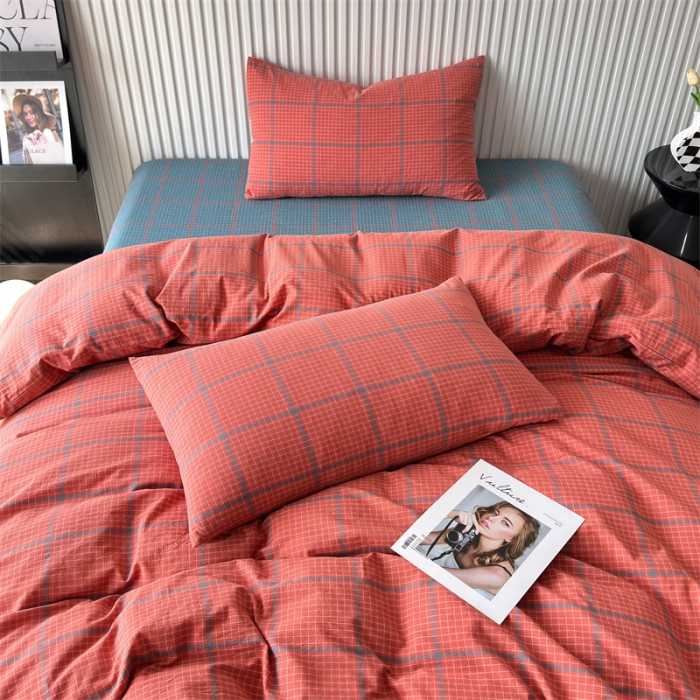 91家纺网 家纺一手货源 找家纺 三沁2023新款直播爆款色织水洗棉单品系列单枕套 橘兰百香果