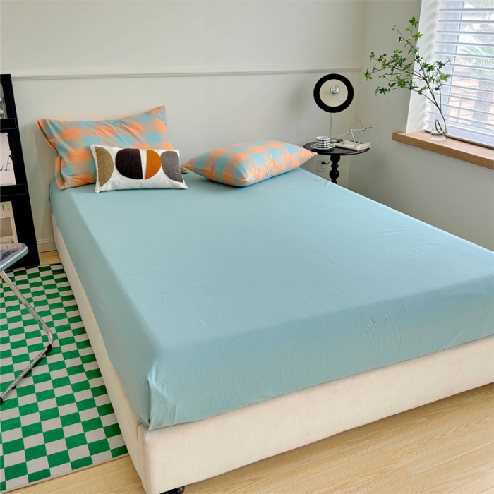 91家纺网 家纺一手货源 找家纺 （总）价格下调三沁2023新款直播爆款色织水洗棉单品系列单床笠