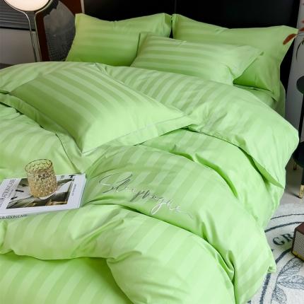 91家纺网 家纺一手货源 找家纺 （总）慕尚 2025新款60支长绒棉提花条纹系列四件套