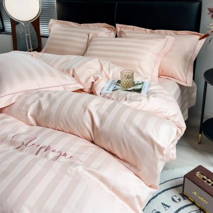 91家纺网 家纺一手货源 找家纺 （总）慕尚 2025新款60支长绒棉提花条纹系列四件套