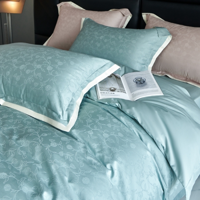 91家纺网 家纺一手货源 找家纺 榻尚家居 2023新款纯棉贡缎提花四件套（会员-10） 缤兰