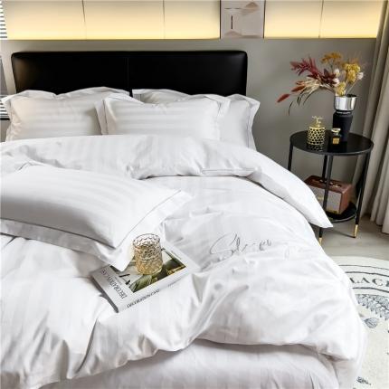 91家纺网 家纺一手货源 找家纺 （总）慕尚 2025新款60支长绒棉提花条纹系列单品被套